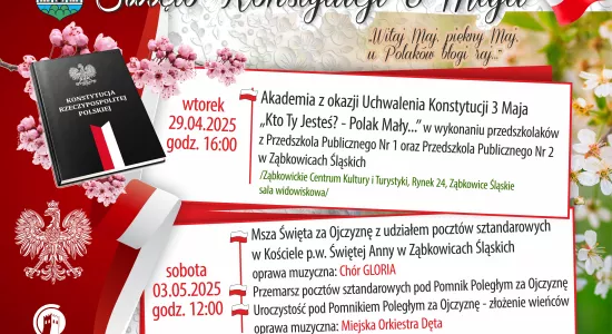 Święto Konstytucji 3 maja w Ząbkowicach Śląskich - program obchodów