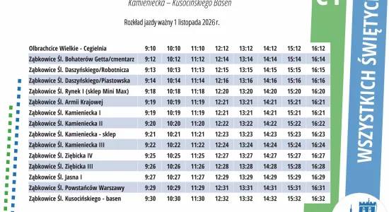 rozkład jazdy C1 cegielnia/ kamieniecka/ basen 