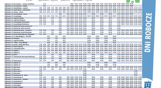 linia A robocze (rozkład od 13.01.2025