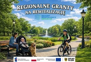 grafika przedstawiająca ludzi spędzających czas w parku wraz  z logotypami programu