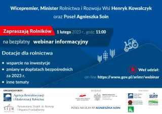 Plakat Webinarium dla Rolnictwa