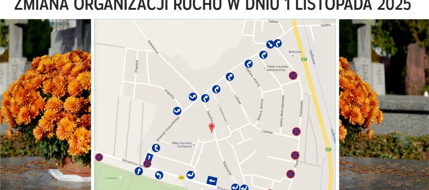 zmiana organizacji ruchu w rejonie cmentarza