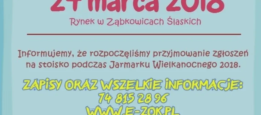 zpisy na jarmark 2018 wielkanoc