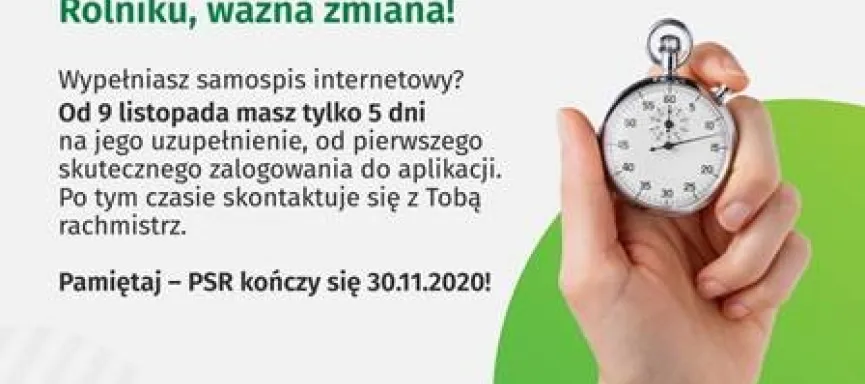 spis rolny skrócony czas